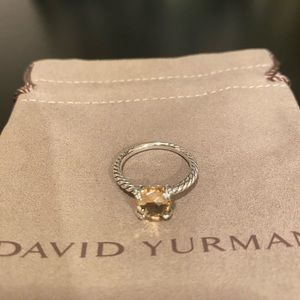 David Yurman 8mm Chatelaine ring size 7 with pink morganite